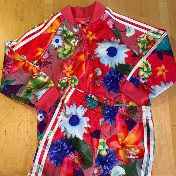 baby adidas floral tracksuit
